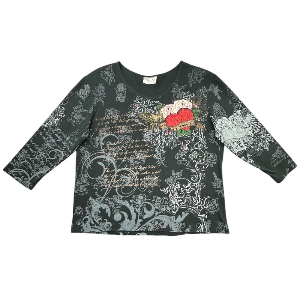 Y2K Cactus Bay Tattoo Style Graphic Tee